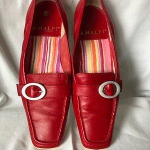 Amalfi by Rangoni - red leather loafers - size 8.5